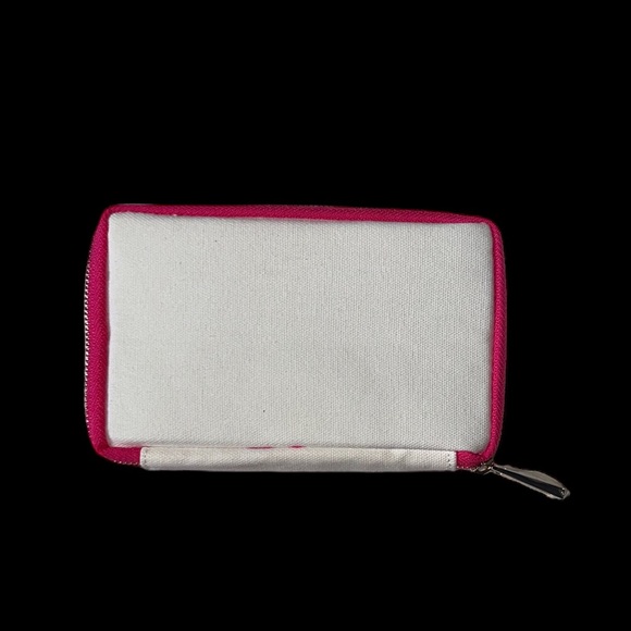 NEW Estée Lauder Pink and White Canvas Makeup Bag - Picture 4 of 6